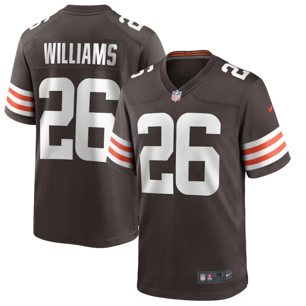 mens nike greedy williams brown cleveland browns game player jersey